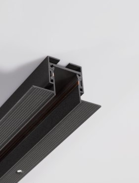 Nova Luce Planet 03 - zargenloses magnetisches Einbauprofil - 200 x 6,5 x 3,9 cm - sandschwarz