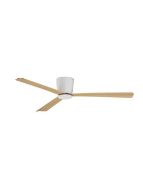 Nova Luce Dell - Deckenventilator mit Fernbedienung und Lichtoption - Ø 121,9 x 18,2 cm - weiß &amp; holzfarben