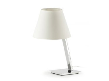 Faro Moma - Tischleuchte - 30 x 23 x 44 cm - Chrom und Weiß
