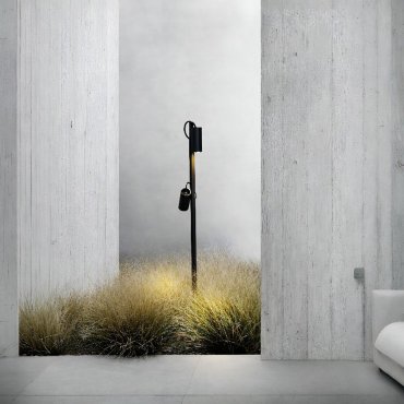 Nova Luce Darma - Gartenpfosten -Ø 10,5 x 122 cm - 13W LED inkl. - IP65 - Sand schwarz