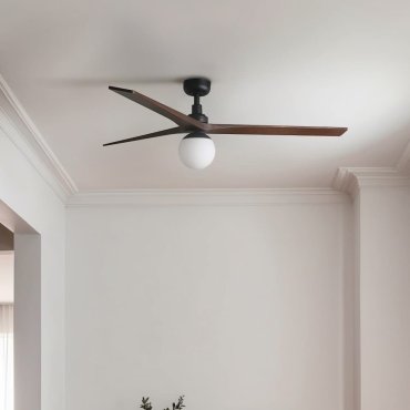 Faro Klim L - Deckenventilator mit Licht - Ø 150 cm - matt schwarz und dunkle walnuss