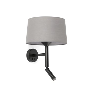 Faro Windsor – wandleuchte mit leselampe – Ø 29 x 49,9 x 26,5 cm – mattschwarz und grau