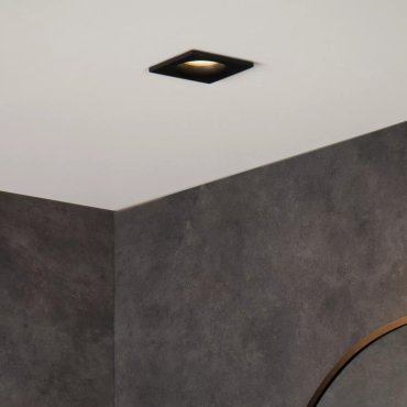 Lucide Ziva - Einbauspot - 85 x 85 mm, Ø 75 mm Einbaugröße - IP44 - schwarz