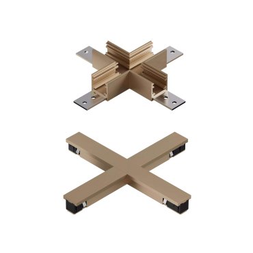 Lucide Linial – magnetisches Schienensystem – X-Verbindungsstück &amp; elektrische Verbindung – 16 x 16 x 1,7 cm – Champagner