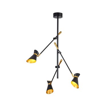 Searchlight Diablo - Deckenleuchte - 65 x 55 x 69 cm - 3 x 4W LED inkl. - schwarz matt und gold glänzend