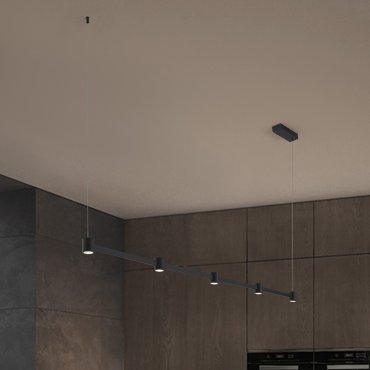 Nova Luce Puize - Hängelampe - 156 x 140 x 6 cm - 30W dimmbar LED inkl. - Sand schwarz