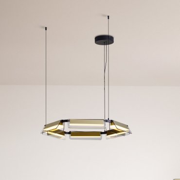 Nova Luce Apnea - Hängelampe - Ø 72 x 150 cm - 39W dimmbar LED inkl. - sand schwarz, gold und grau