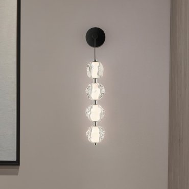 Nova Luce Ifos - wandleuchte - Ø 12 x 67 x 13,5 cm - 17W dimmbar LED inkl. - Sand Schwarz und verchromtes Metall