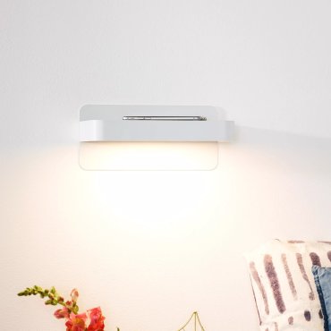 Lucide Atkin - Nachttischlampe mit USB-Anschluss - 25 x 14 x 11,5 cm - 5W LED inkl. - weiß