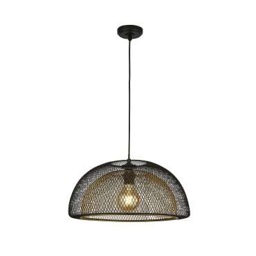 Searchlight Honeycomb - Pendelleuchte - Ø 45,5 x 179 cm - matt schwarz und gold