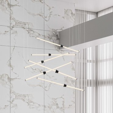 Nova Luce Stalactite - Hängelampe - Ø 150 x 250 cm - 79W dimmbar LED inkl - sand schwarz