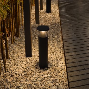 Nova Luce Neve - Gartenleuchte - Ø 13 x 50 cm - 11W LED inkl. - IP65 - Sand schwarz