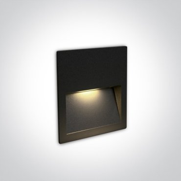 ONE Light Outdoor Dark Light Wall Recessed - Wandeinbauleuchte - 11,5 x 11,5 x 3,5 cm - 4W LED inkl. - IP65 - schwarz