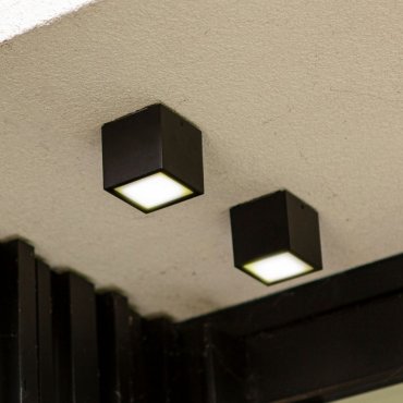 Lutec Gemini - Außen-Deckenleuchte LED - 8,5 x 8,5 x 8,5 cm - 7W LED inkl. - IP65 - mattschwarz