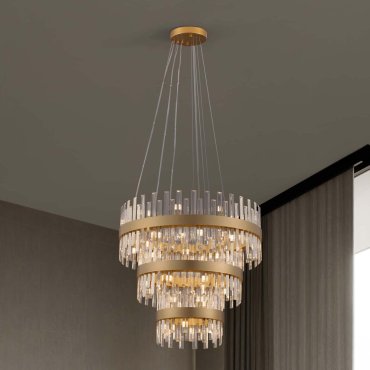 Nova Luce Crown - Hängelampe - Ø 75 x 200 cm - Gold satiniert