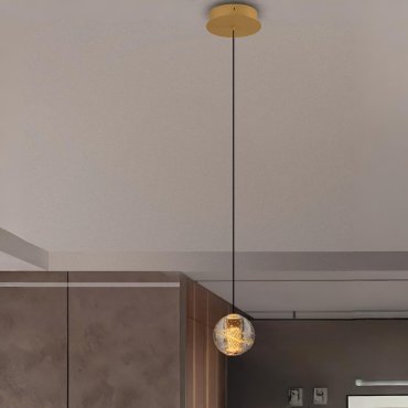 Nova Luce Licio - Hängelampe - Ø 14 x 150 cm - 4W LED inkl. - gold