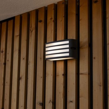 Lutec Zebra - Außenwandleuchte - 22 x 11 x 9 cm - IP44 - dunkelgrau