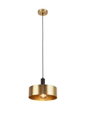 Searchlight Knox - Hängeleuchte - Ø 30 x 140 cm - schwarz und gold