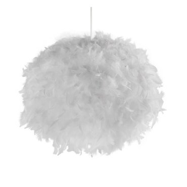 Searchlight Feather - Lampenschirm - Ø 50 x 33 - weiß
