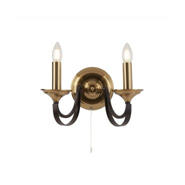 Searchlight Belfry - Wandleuchte mit Zugschalter - 33 x 21 cm - dunkel bronze