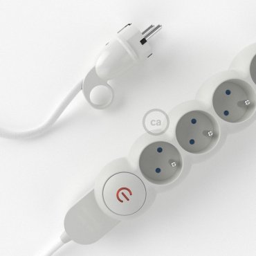 Creative Cables - Steckdosenleiste mit 1 Meter Kabel - 4 Anschlusspunkte - BE/FR-Version mit Erdungsstift - weiß
