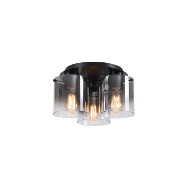 Searchlight Sweden - Deckenleuchte - Ø 39 x 21 cm - mattschwarz und rauchfarben ombre