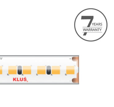 KLUS LED Streifen - 1cm breit, 500cm lang - 24Vdc - dimmbar - 9.1W LED pro Meter - 266 LEDs pro Meter - IP65 - 4000K