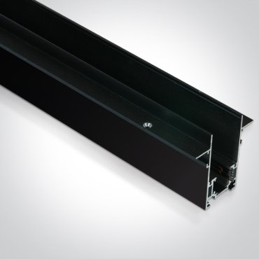 ONE Light Magnetschienensystem MAXI - Einbauprofil für 12 mm Gipskarton - 2 Meter - 7,5 x 5 cm - schwarz