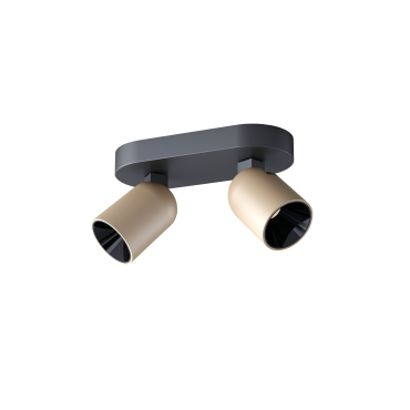 Artdelight Houston - 2-flammiger aufbaustrahler - 20 x 9 x 12,1 cm - 2 x 8W dimmbares LED inklusive - schwarz und champagner