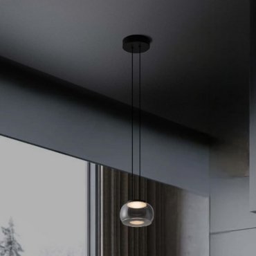 Nova Luce Bios - Hängelampe - Ø 18 x 166 cm - 9W dimmbar LED inkl. - matt schwarz und rauchgrau