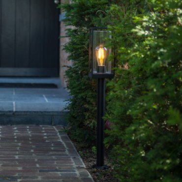 Lutec Flair - Gartenpfosten - 12 x 12 x 75 cm - IP44 - mattschwarz