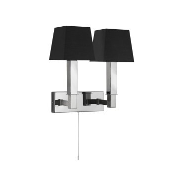 Searchlight Buckingham - Wandleuchte mit Zugschalter - 23 x 21 cm - schwarz