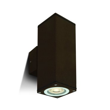 ONE Light GU10 Outdoor Cubes - Außenwandleuchte - 6,3 x 6,3 x 19,6 cm - IP54 - rostbraun