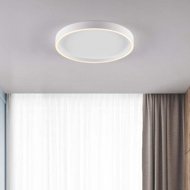 Nova Luce Istos - Deckenleuchte - Ø 50 x 5 cm - 38W dimmbar LED inkl. - Sand Weiß