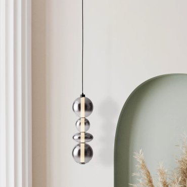 Nova Luce Bally - Hängelampe - Ø 20 x 197 cm - 36W dimmbar LED inkl. - matt schwarz und rauchgrau