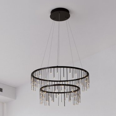 Nova Luce Stellar - Hängelampe - Ø 65 x 150 cm - 41W dimmbar LED inkl. - Schwarz Chrom