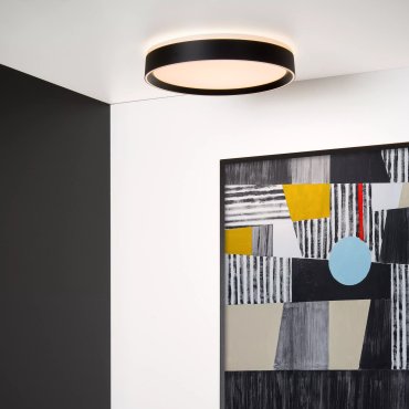 Lucide Nuria - Deckenleuchte - Ø 40 x 7,5 cm - 24W LED inkl. - 3 Stufen dimmbar - schwarz