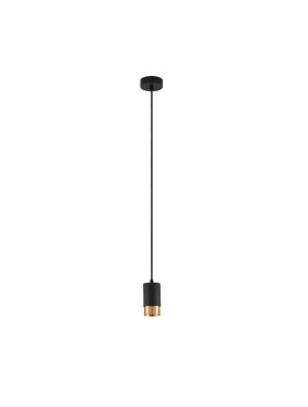 Nova Luce Pogno Mini - Pendelleuchte - Ø 5,9 x 150 cm - gold und schwarz