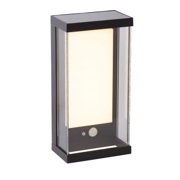 Searchlight Shine - Außenwandleuchte mit Solarsensor - 25,3 x 12,2 x 8,5 cm - 1W LED inkl. - IP54 - anthrazit