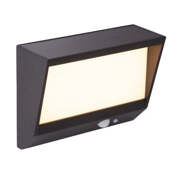 Searchlight Clair - Außenwandleuchte mit Solarsensor - 16 x 6 x 11 cm - 2W LED inkl. - IP54 - anthrazit