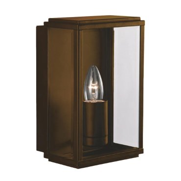 Searchlight Box - Außenwandleuchte - 16 x 25 cm - IP44 - rustikales Braun