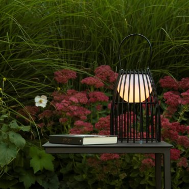 Lucide Fjara - wiederaufladbare Tischleuchte für draußen - 17 x 17,5 x 25 cm - 0,3W LED inkl. - IP44 - schwarz