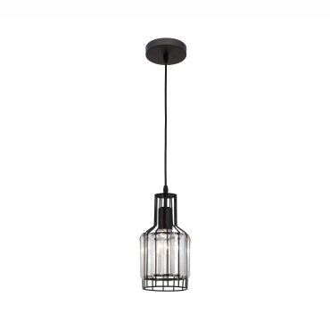 Nova Luce Carter - Pendelleuchte - Ø 13,5 x 120 cm - schwarz