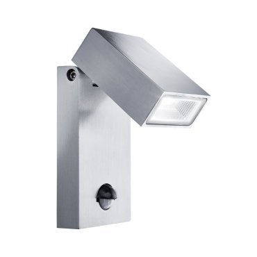 Searchlight Leia - Außenwandleuchte mit Sensor - 9 x 19 cm - 10W LED inkl. - IP44 - Edelstahl