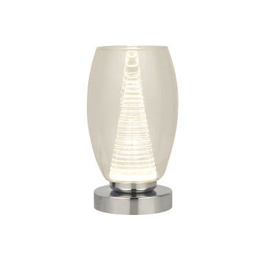 Searchlight Cyclone - Tischleuchte - Ø 11,5 x 20,5 cm - 6W LED inkl. - Chrom und transparent