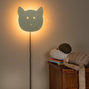 Lucide Charlie Puss - Wandleuchte - 20,7 x 4,2 x 20 cm - 7W dimmbare LED inkl - grün