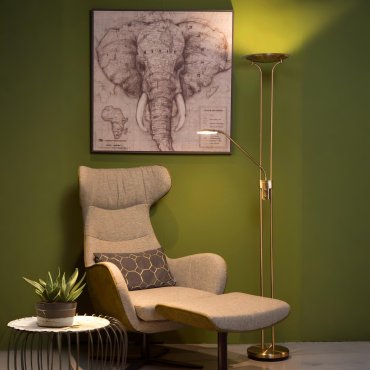 Lucide Champion - Stehleuchte - Ø 25,4 x 180 cm - 20W + 4W dimmbare LED inkl - Bronze