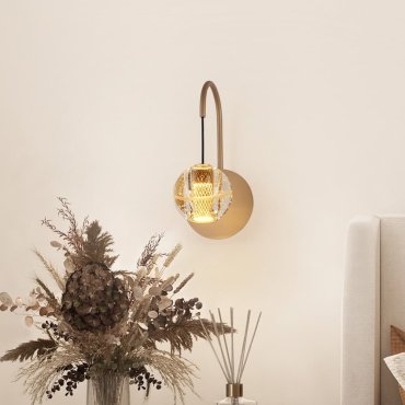Nova Luce Licio - Wandleuchte - Ø 12 x 26 cm - 4W LED inkl. - gold