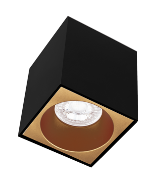 Century Italia Essenza Cube - Aufbaustrahler 1L - 9,6 x 9,6 x 10,2 cm - gold und schwarz