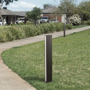 Nova Luce Sasso - Gartenpfosten - 15 x 70 x 9,5 cm - 12W LED inkl. - IP54 - dunkel anthrazit